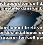 Échapper son cell dans l'eau