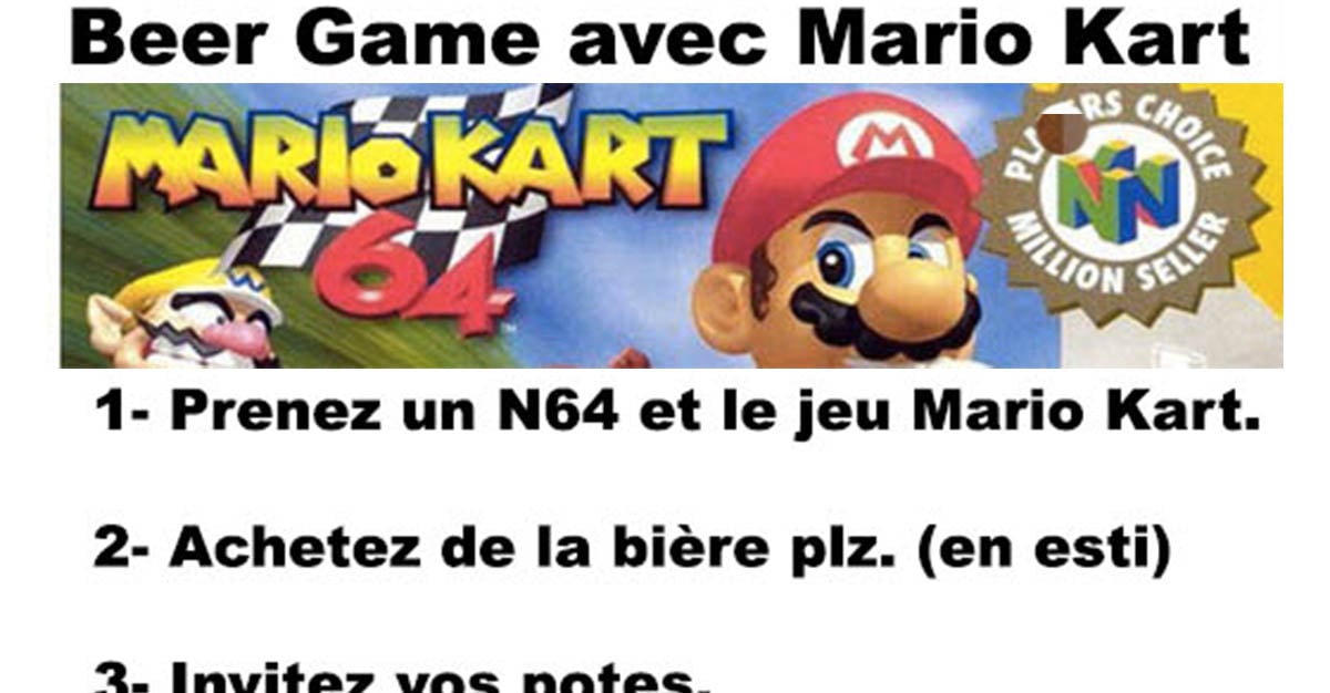 Beer Game avec Mario Kart