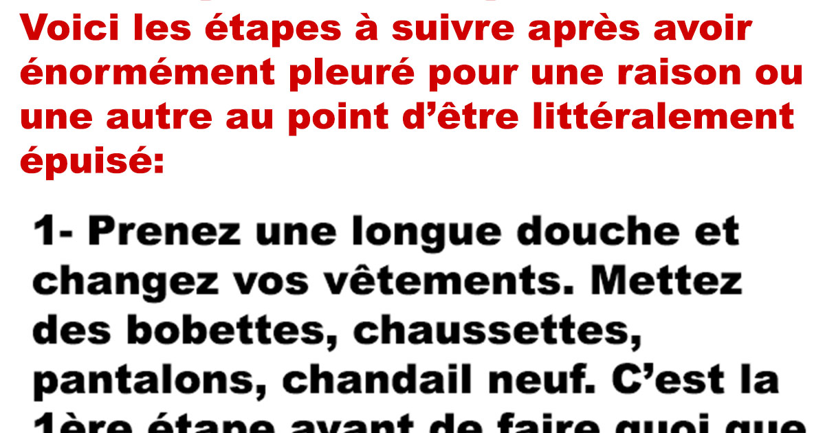 Voici quoi faire après avoir énormément pleuré