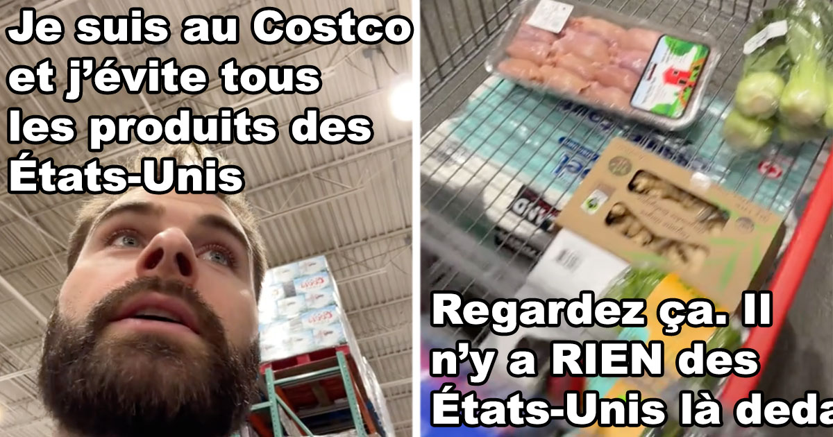 Un homme au Québec se filme au Costco en train d’éviter tous les produits qui proviennent des États-Unis