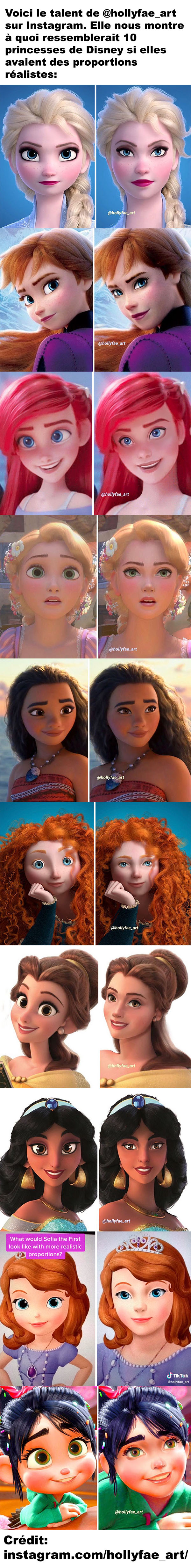 Et si les visages des princesses Disney avaient des proportions