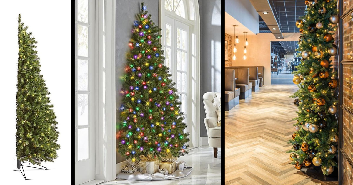 On peut s'acheter un demi sapin de Noël pour économiser de l'espace et