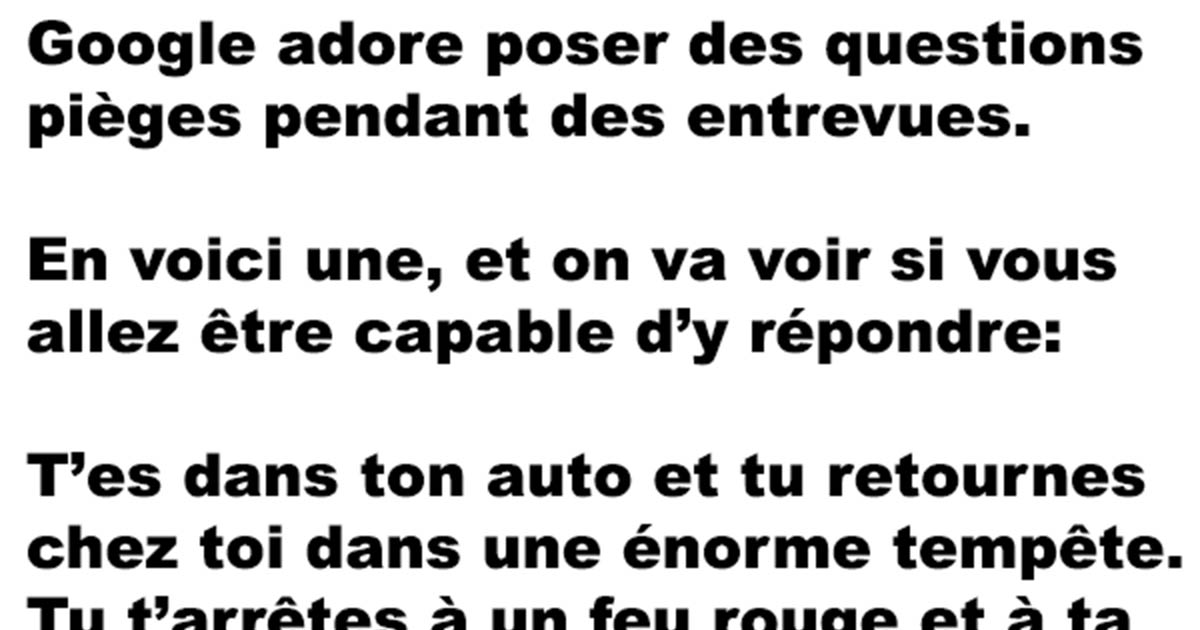 Question piège de Google